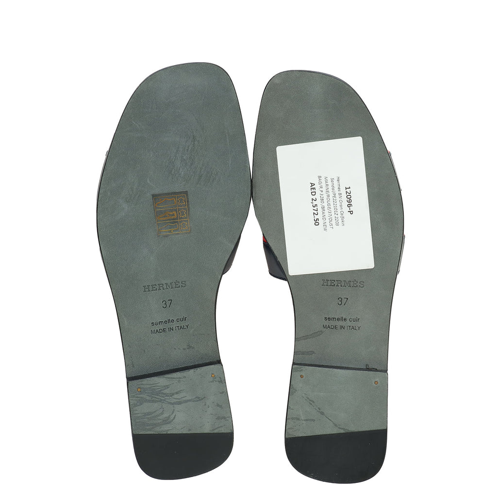 Hermes Bicolor Oran Sandal 37