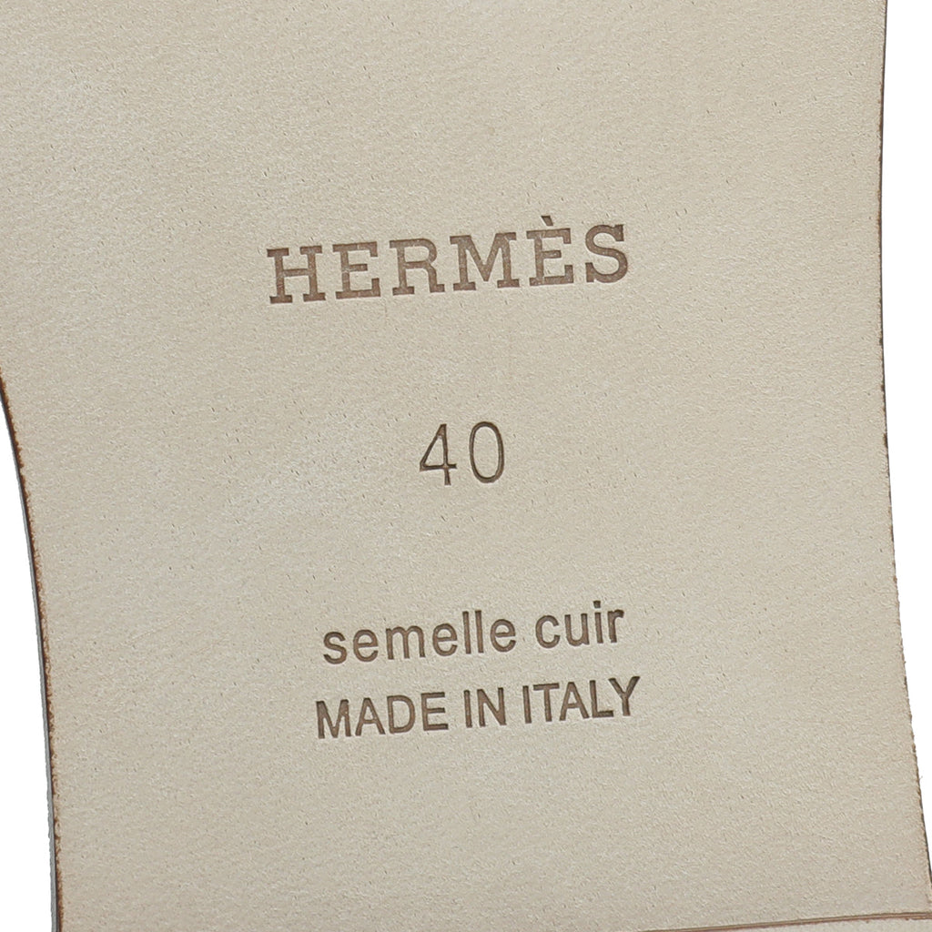 Hermes Blanc Oran Sandals 40