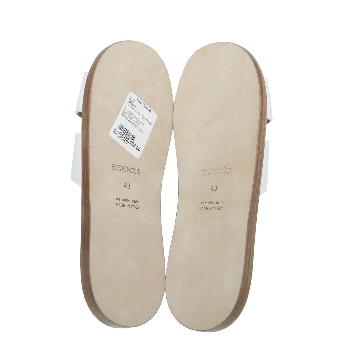 Hermes Blanc Izmir Sandal 43