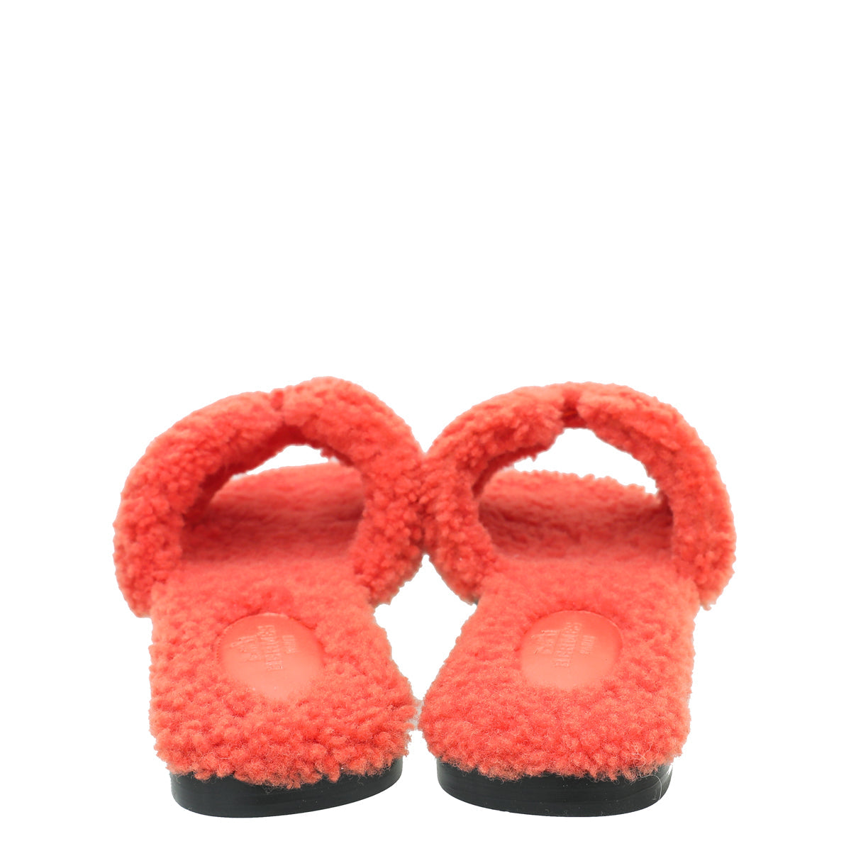 Hermes Orange Oran Woolskin Sandal 37