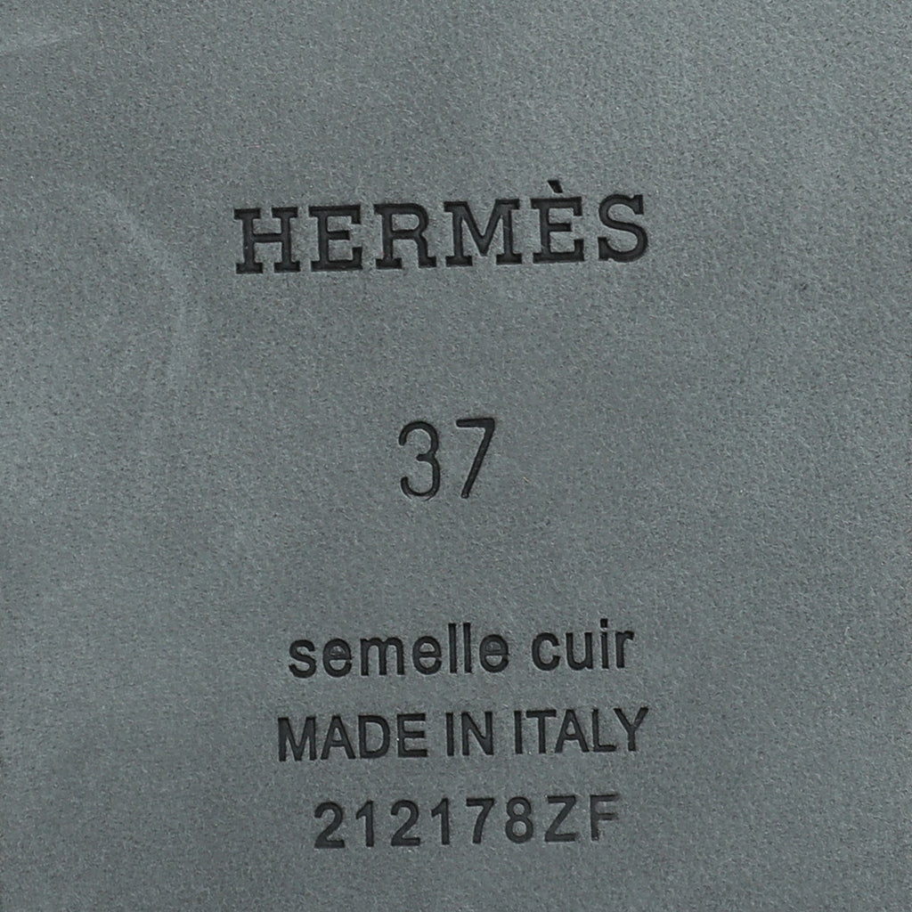 Hermes Orange Oran Woolskin Sandal 37
