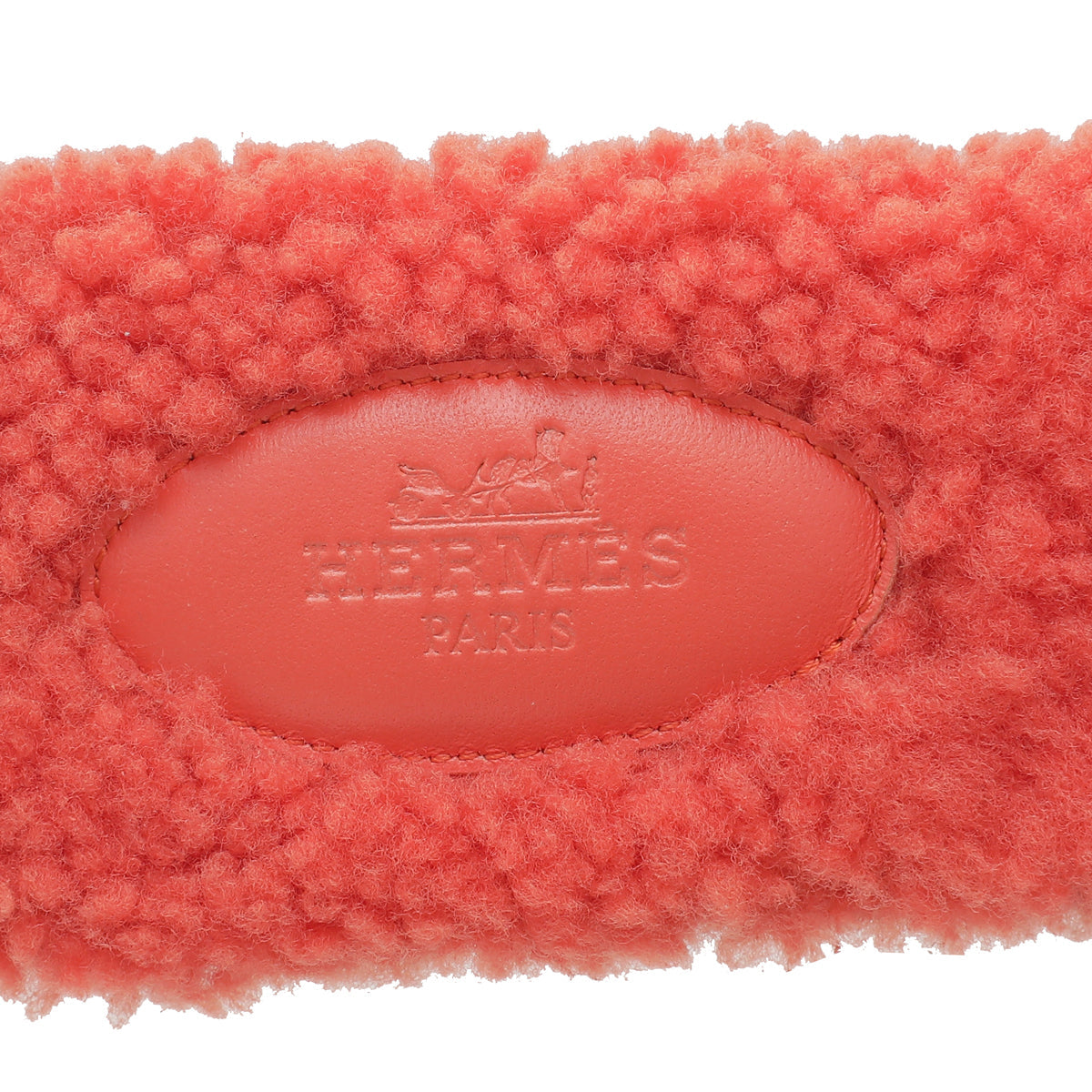 Hermes Orange Oran Woolskin Sandal 37