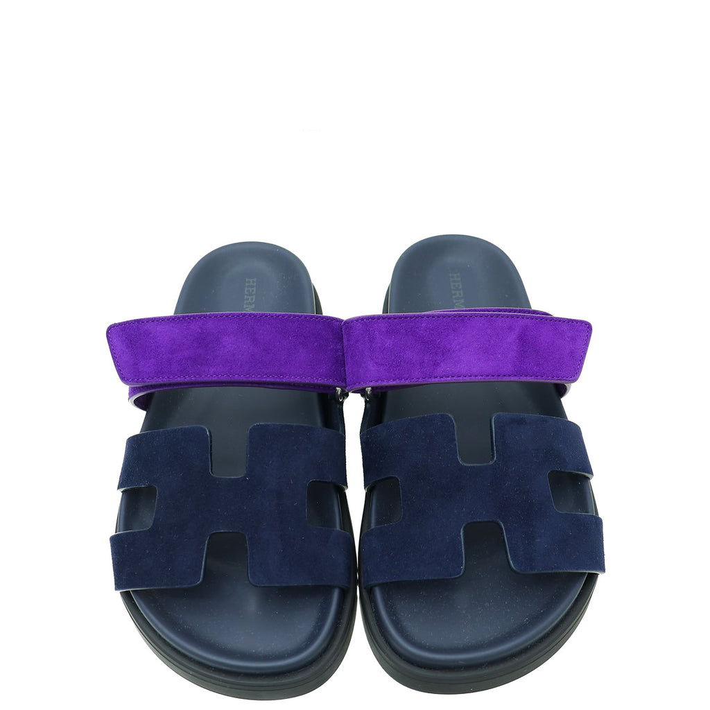 Hermes Bicolor Chypre Goatskin Sandal 35.5