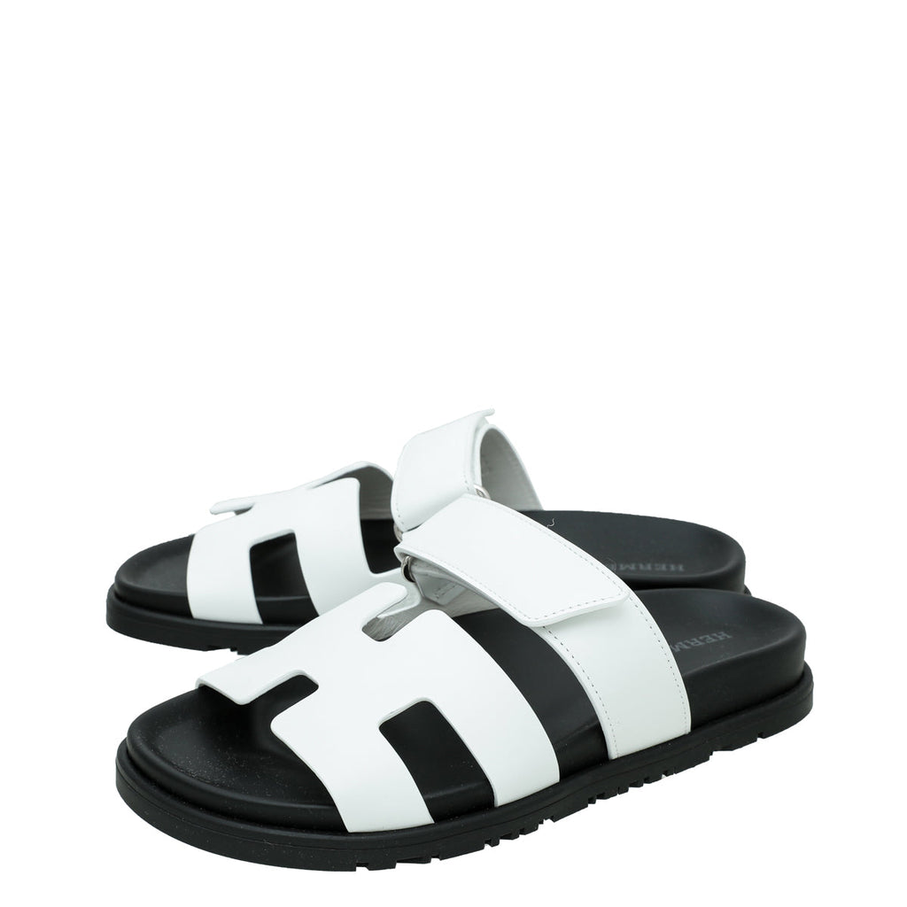 Hermes Blanc Chypre Sandal 35