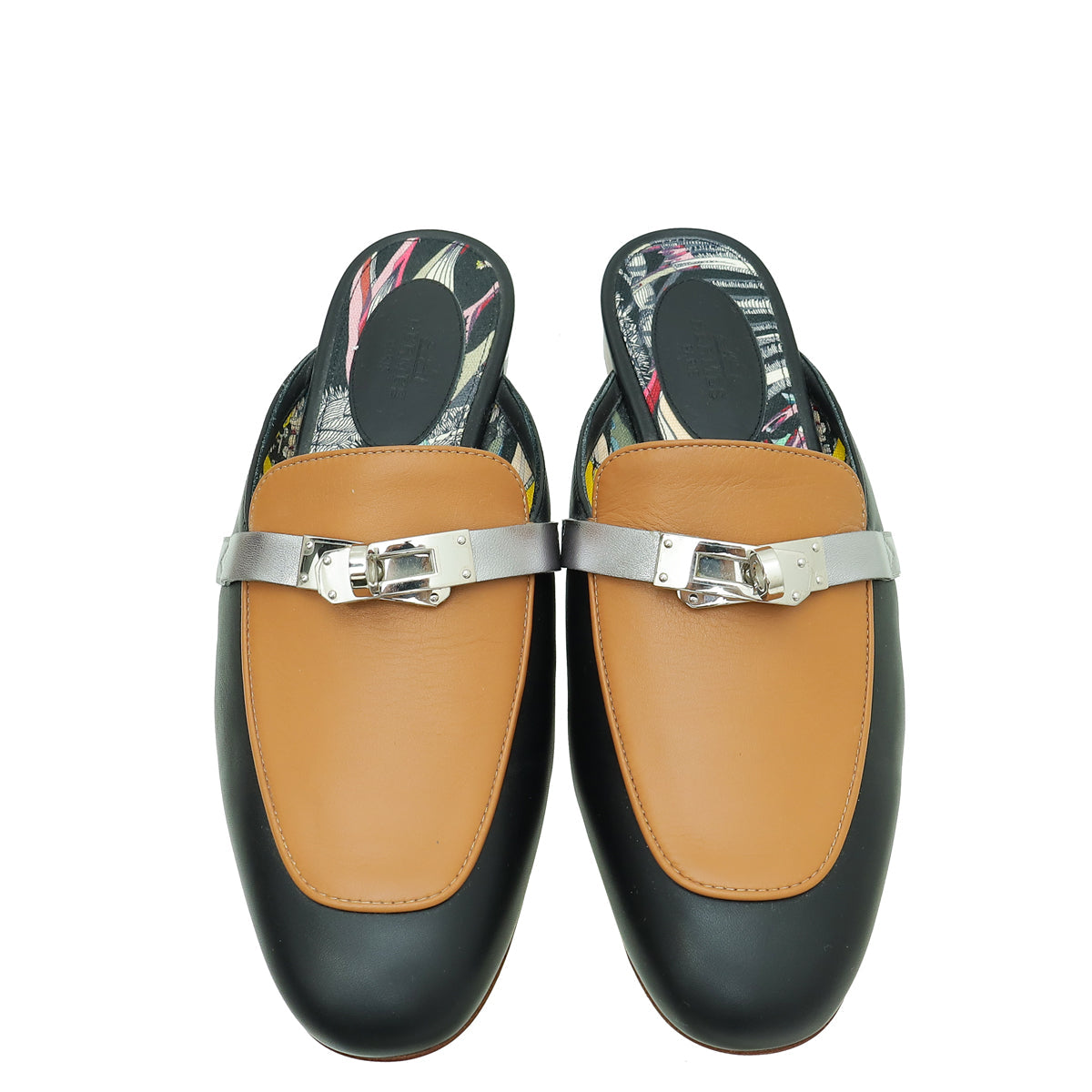 Hermes Tricolor Oz Nappa Mules 36.5