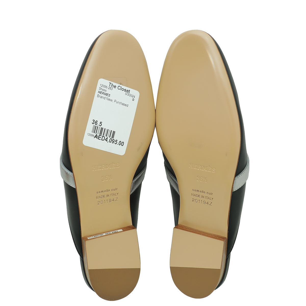 Hermes Tricolor Oz Nappa Mules 36.5