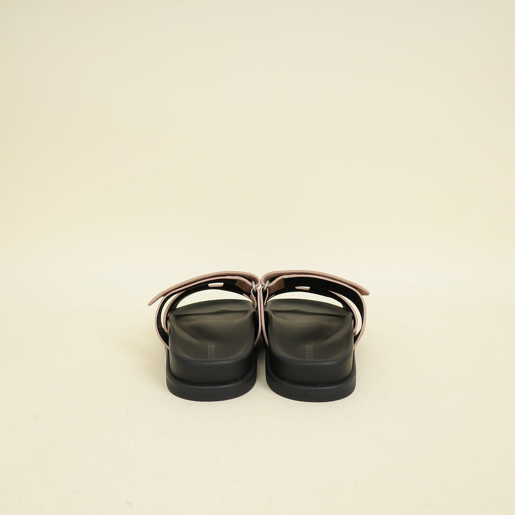 Hermes Rose Perle Suede Crystal Chypre Sandals 36.5