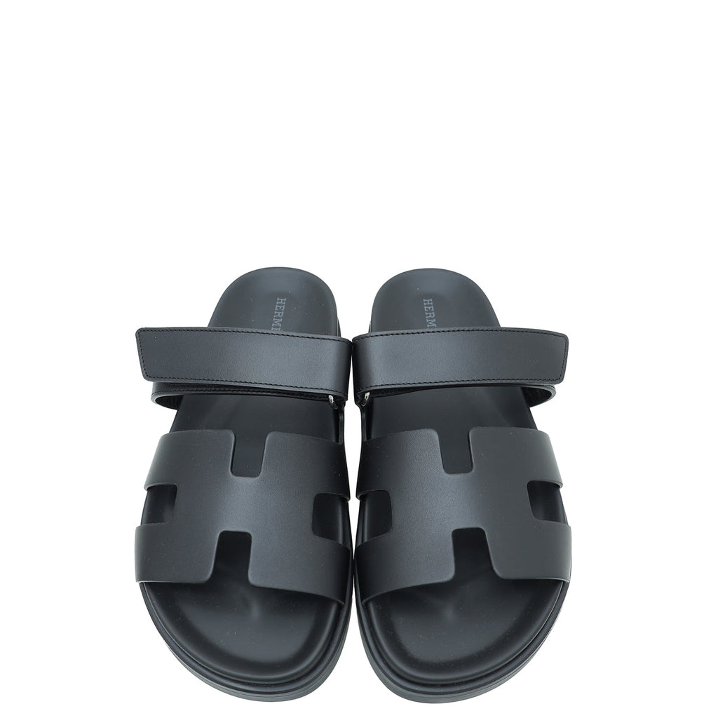 Hermes Noir Chypre Sandal 36.5