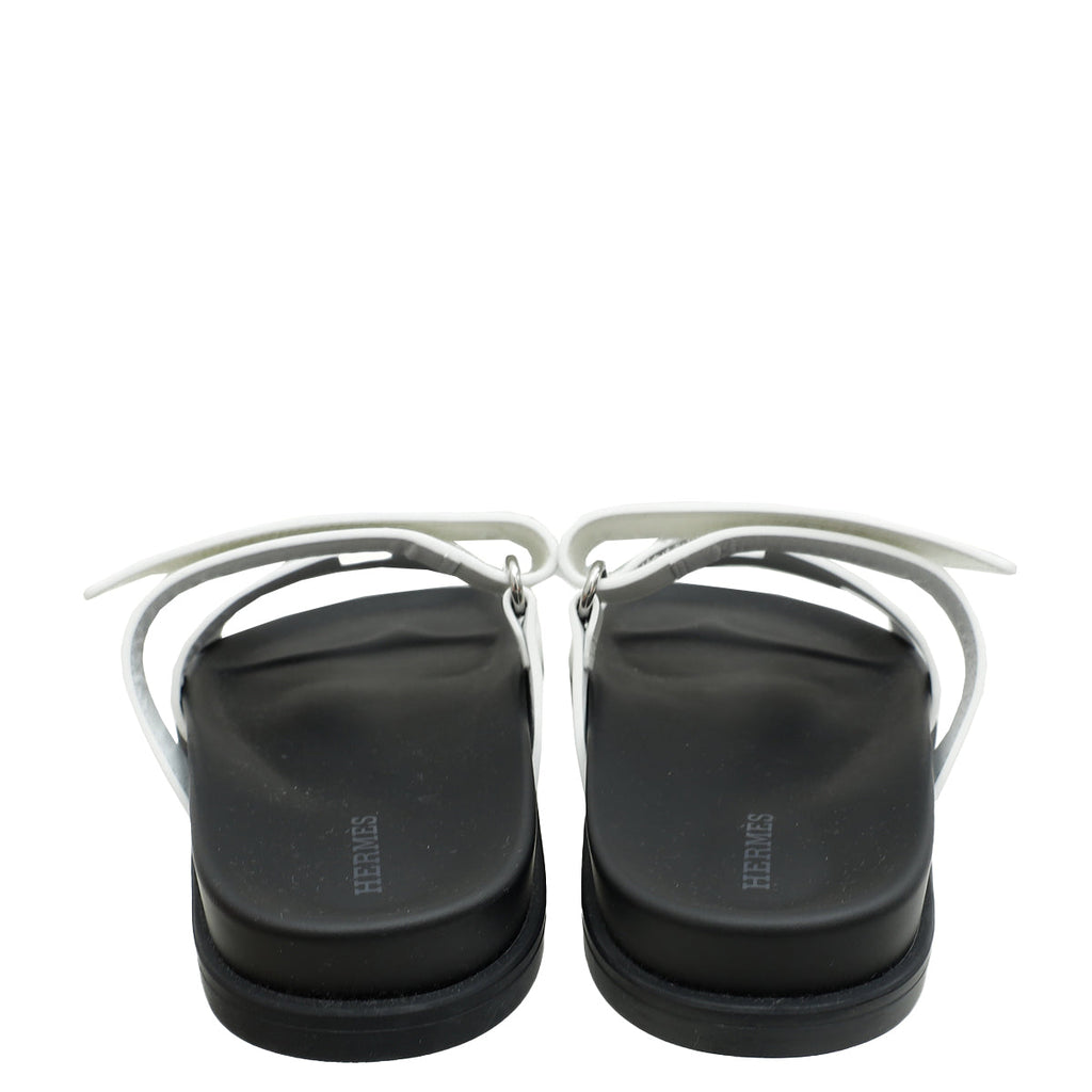 Hermes Blanc Chypre Sandals 36