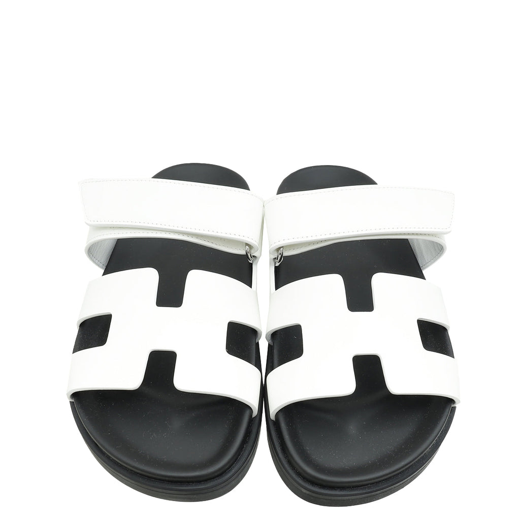 Hermes Blanc Chypre Sandals 36
