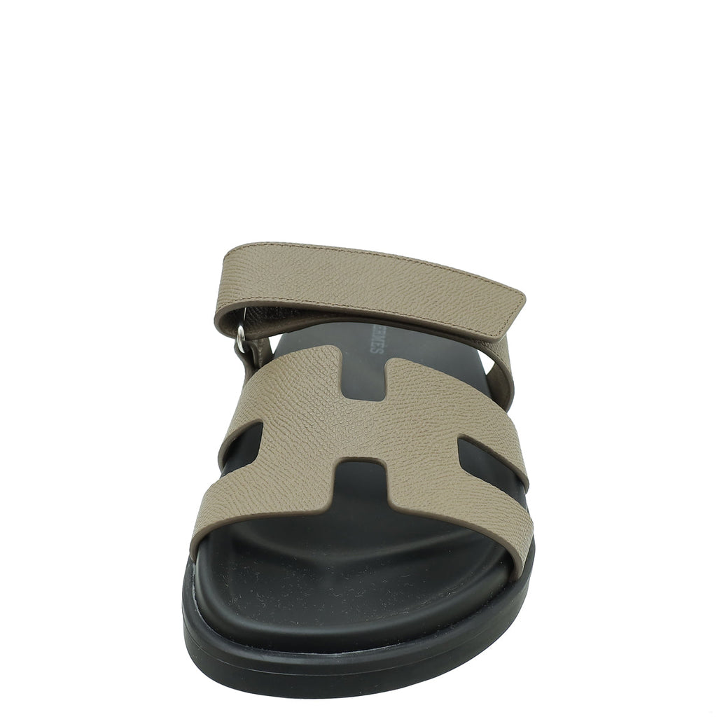 Hermes Etoupe Chypre Sandals 36
