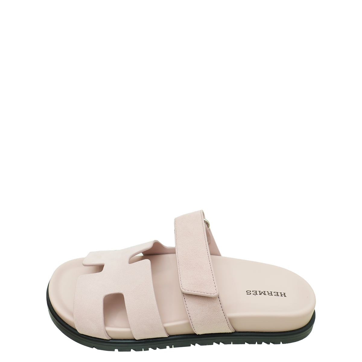 Hermes Rose Porcelain Suede Chypre Sandal 36