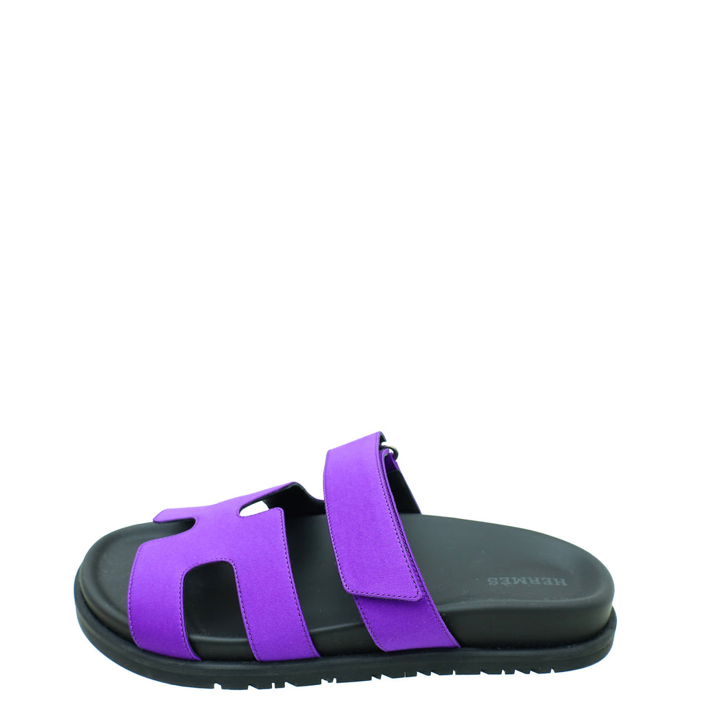 Hermes Purple Satin Chypre Sandal 36