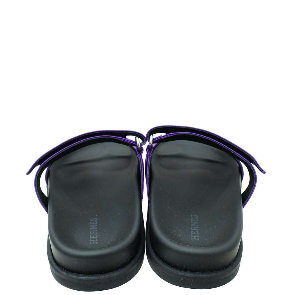 Hermes Purple Satin Chypre Sandal 36
