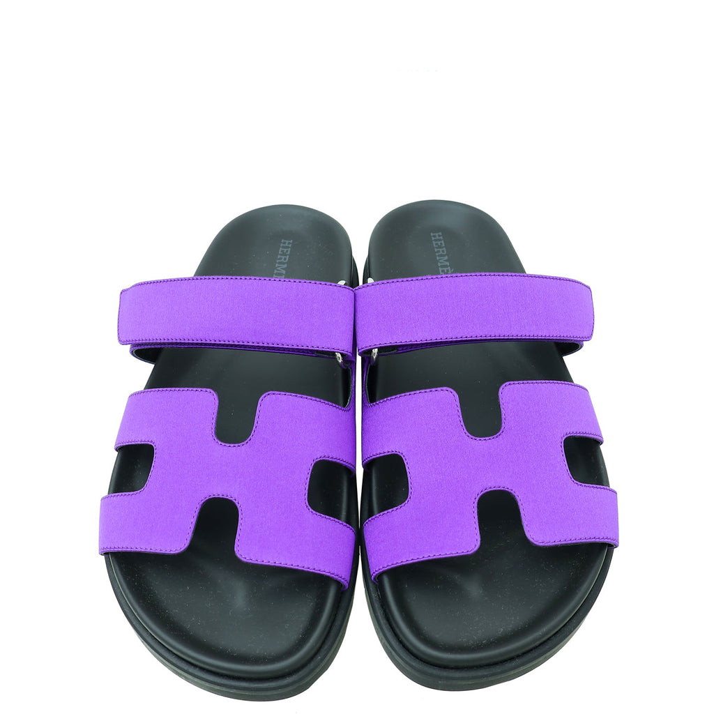 Hermes Purple Satin Chypre Sandal 36