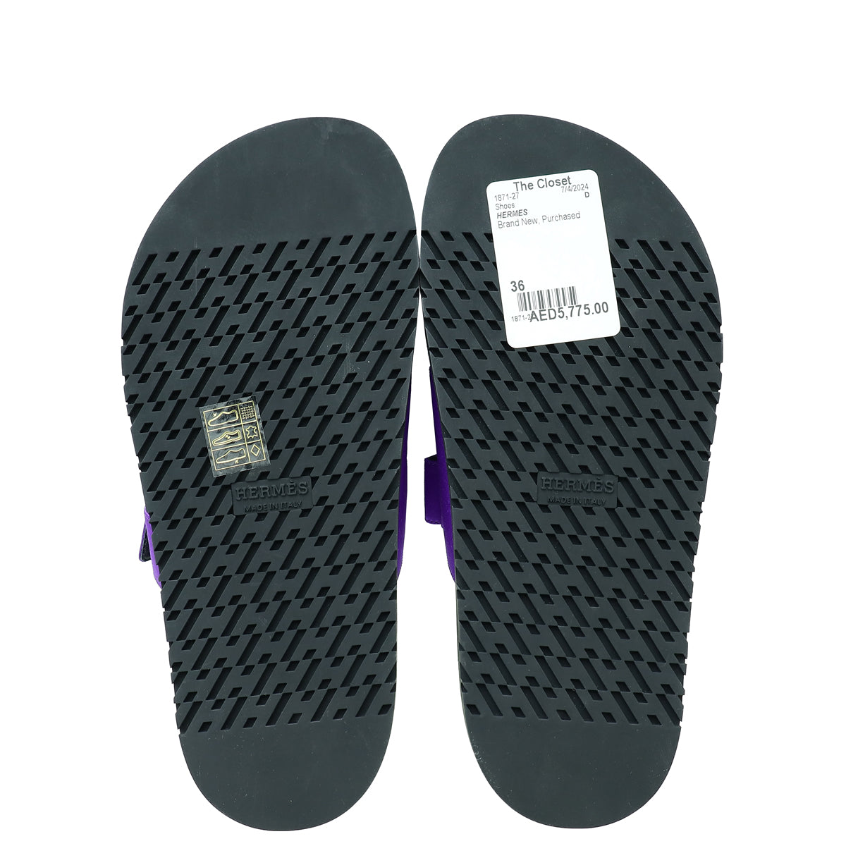 Hermes Purple Satin Chypre Sandal 36