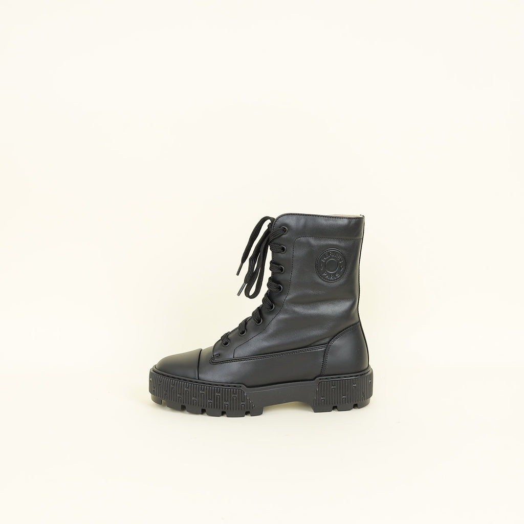 Hermes Noir Fresh Ankle Boot 36