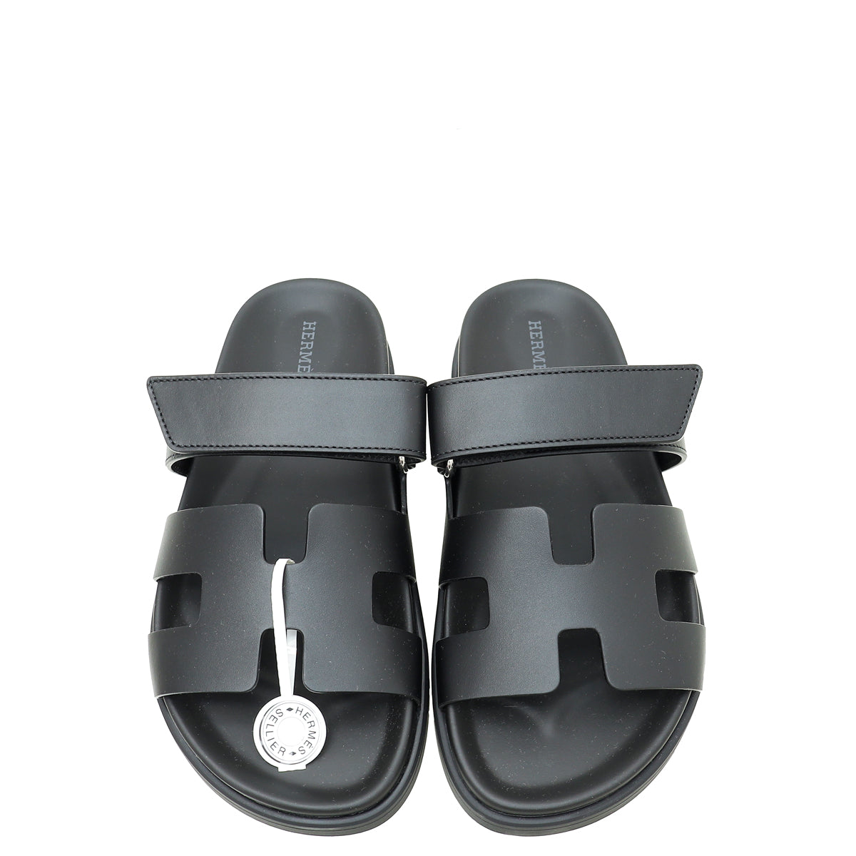 Hermes Noir Chypre Sandals 36