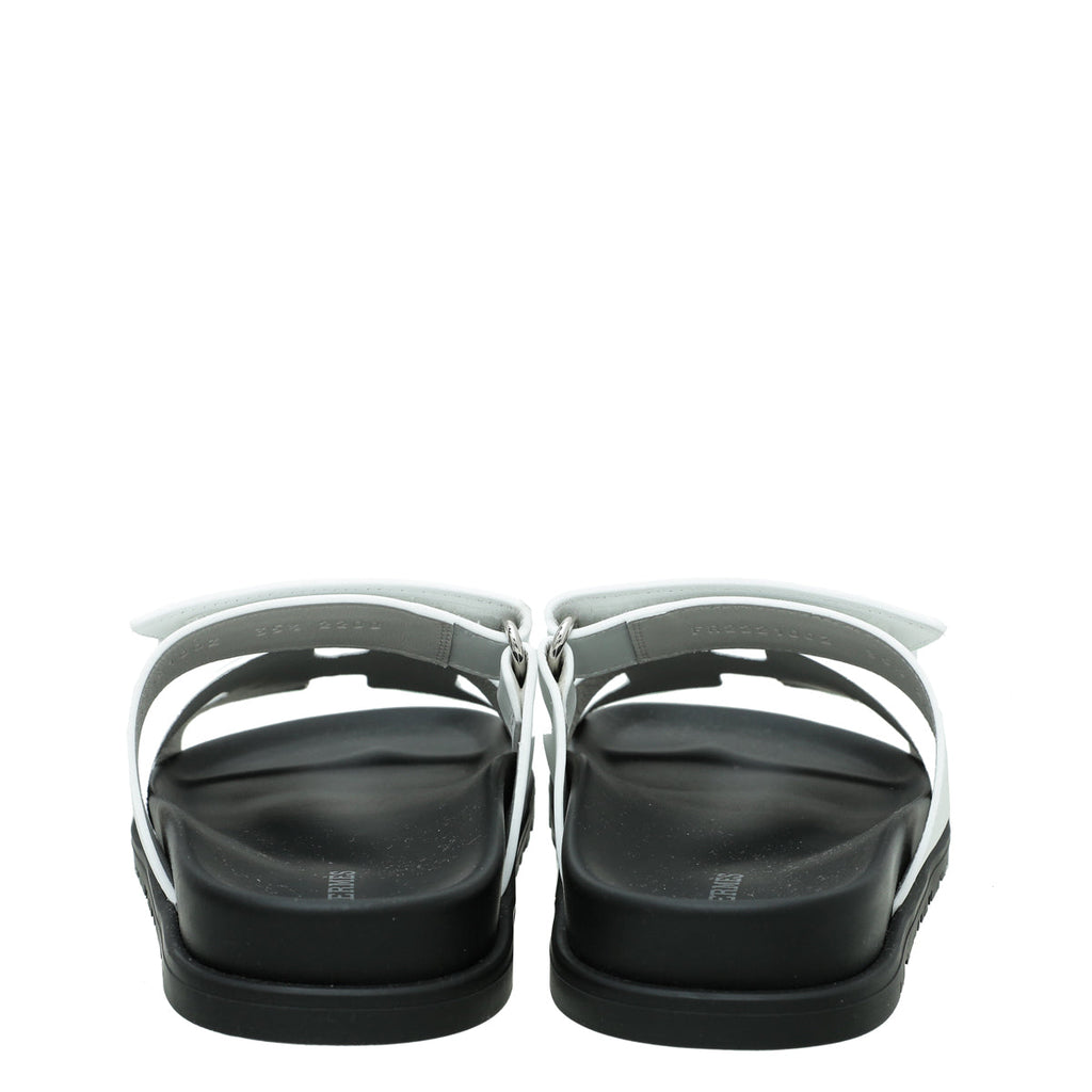 Hermes Blanc Chypre Sandals 36