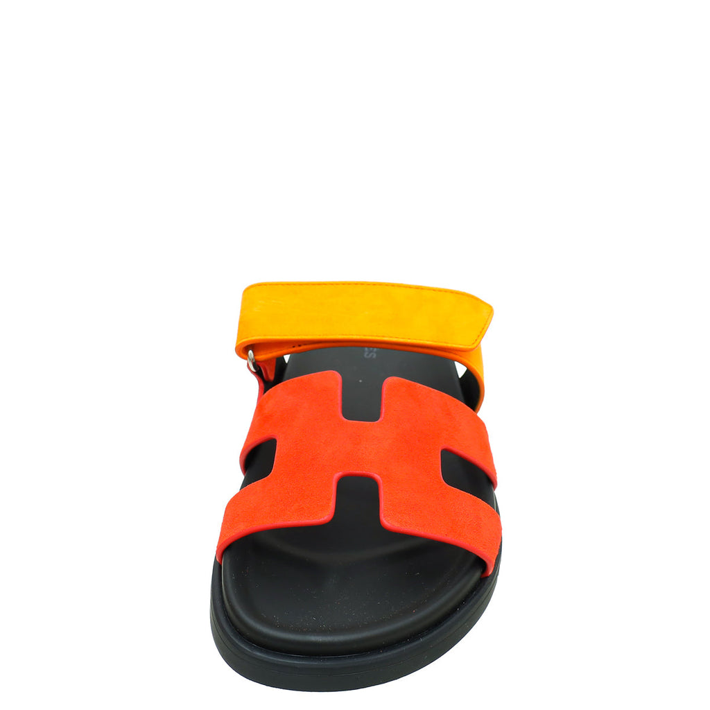 Hermes Bicolor Suede Chypre Sandal 36