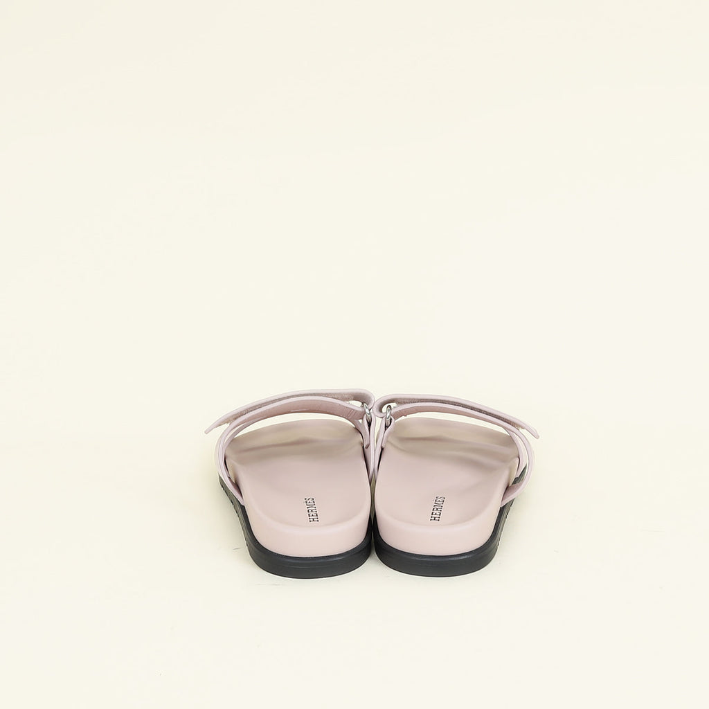 Hermes Rose Porcelaine Chypre Sandals 36