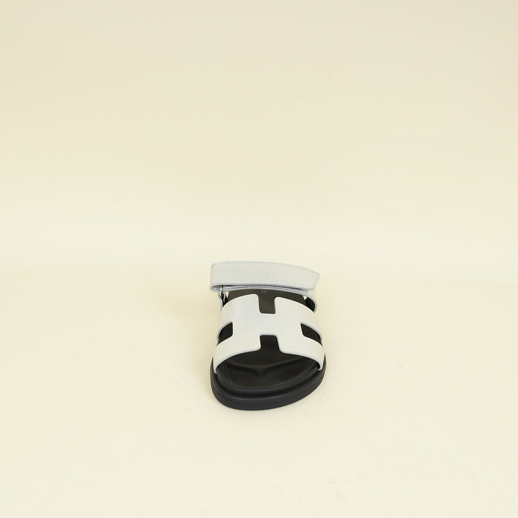 Hermes Gris Argente Chypre Sandal 37.5