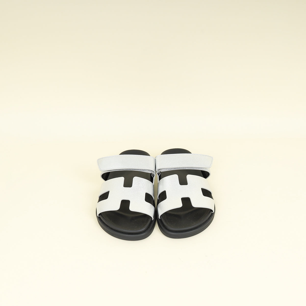 Hermes Gris Argente Chypre Sandal 37.5