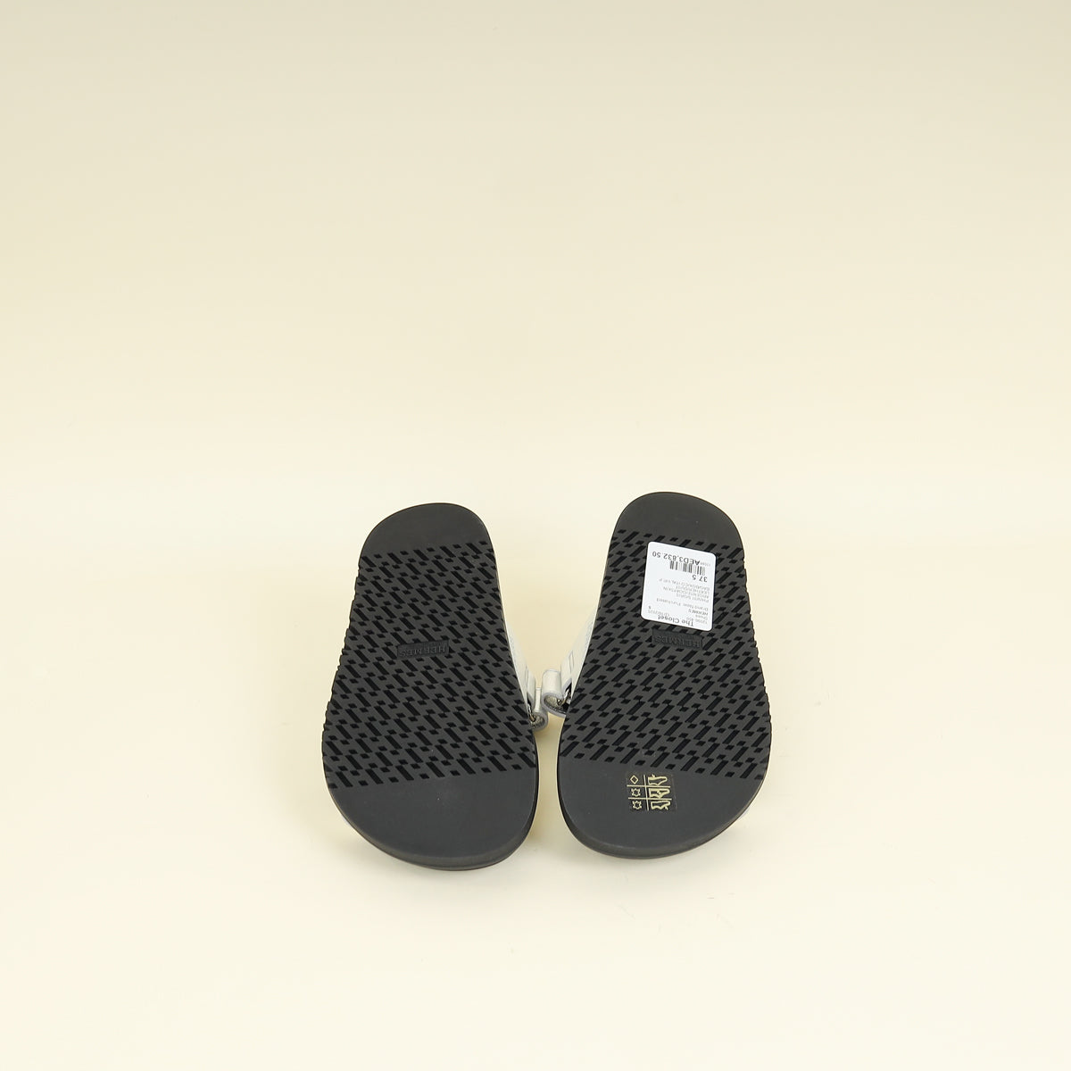 Hermes Gris Argente Chypre Sandal 37.5