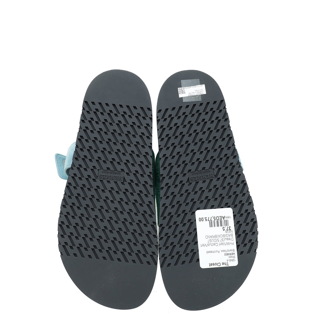 Hermes Bicolor Suede Goatskin Chypre Sandal 37.5