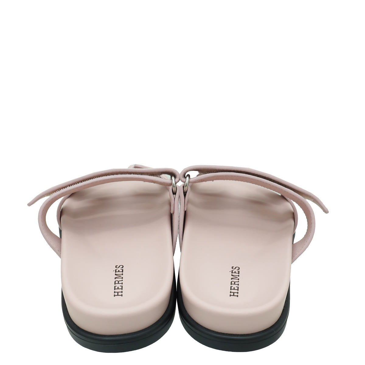 Hermes Rose Porcelain Suede Chypre Sandal 37.5