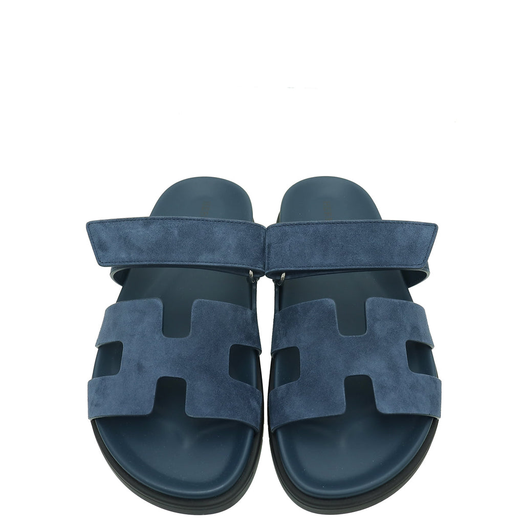 Hermes Bleu Céleste Chypre Goatskin Sandal 37.5