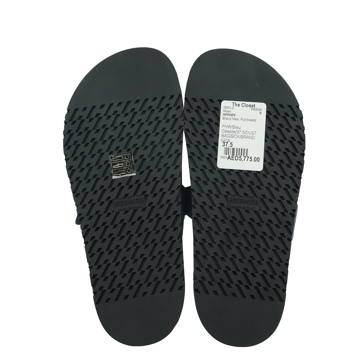 Hermes Bleu Céleste Chypre Goatskin Sandal 37.5