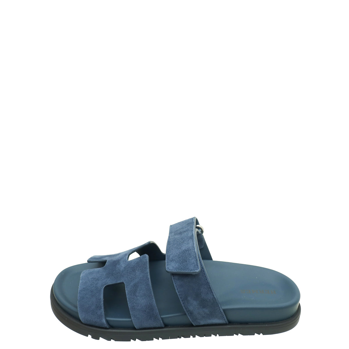 Hermes Navy Suede Chypre Sandal 37.5