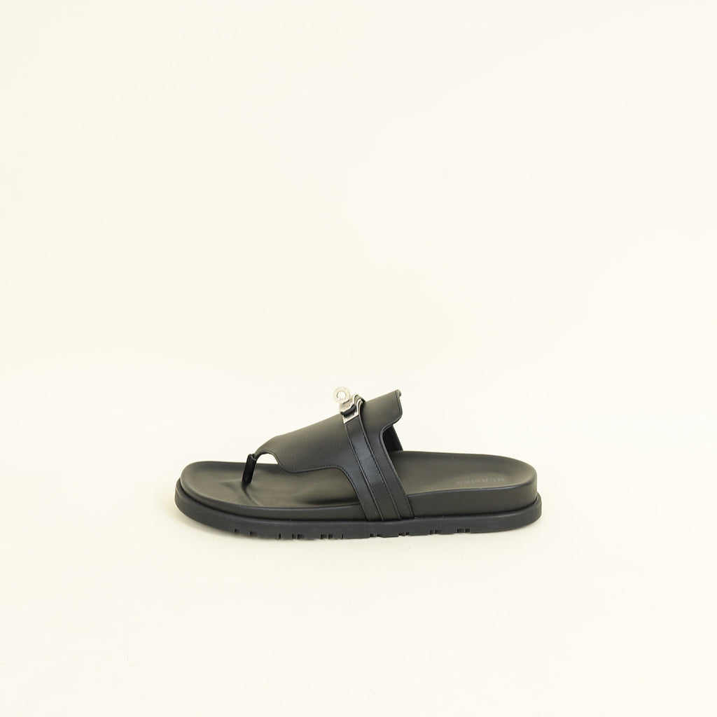 Hermes Noir Empire Sandal 37.5