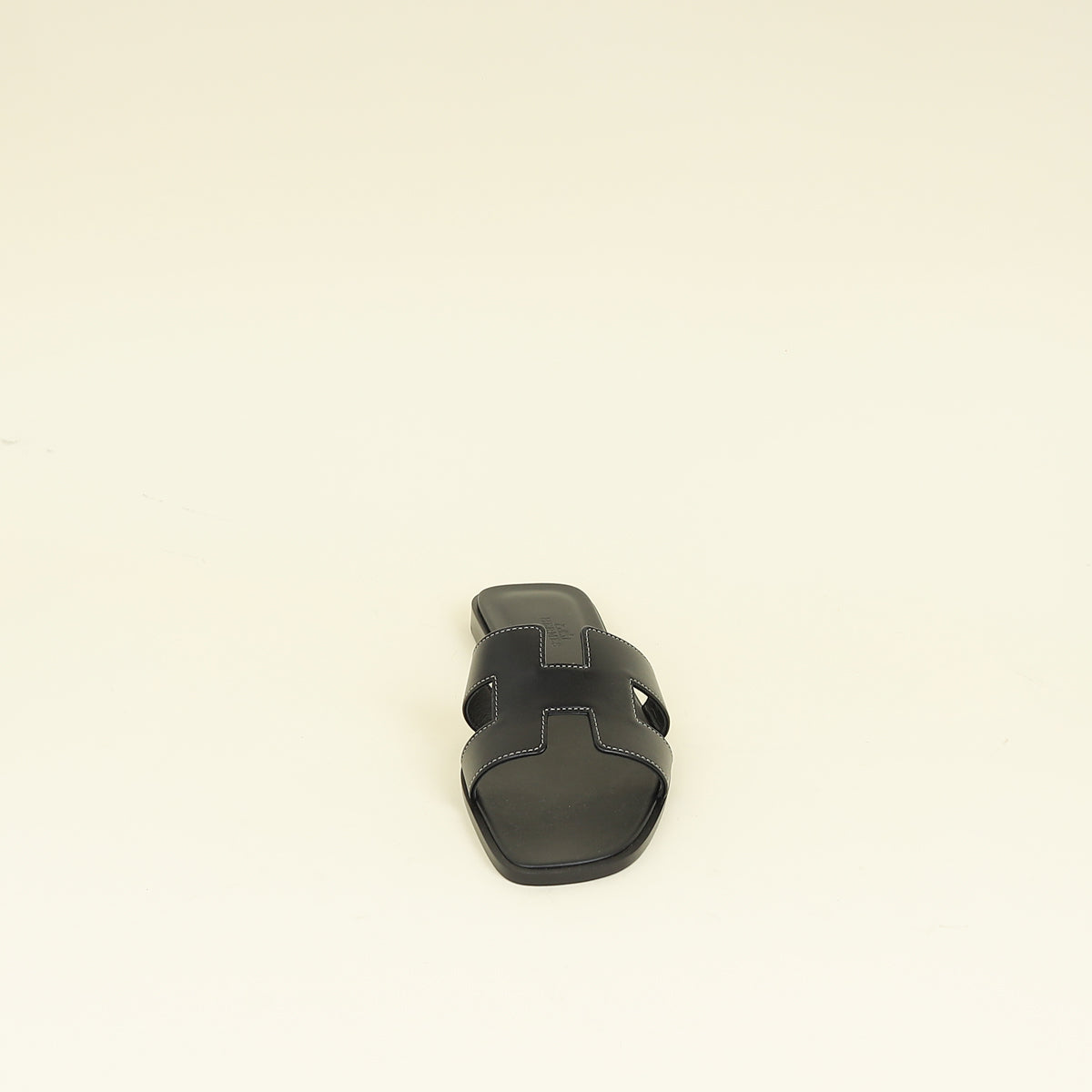 Hermes Noir Oran Sandals 37.5