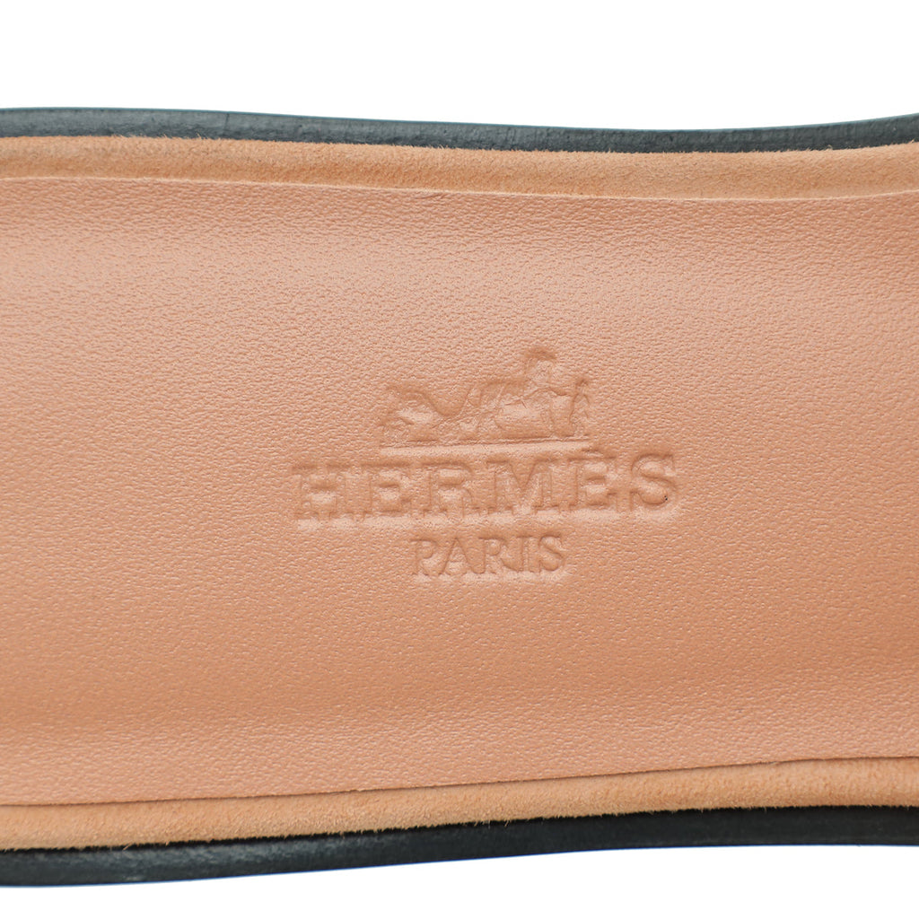 Hermes Bicolor Oran Crystal Embellished Sandal 37