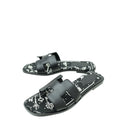 Hermes Noir Oran Les Cles Bandana Sandal 37.5