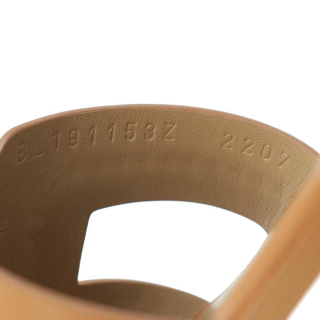 Hermes Gold Oran Stitched Detail Sandal 37