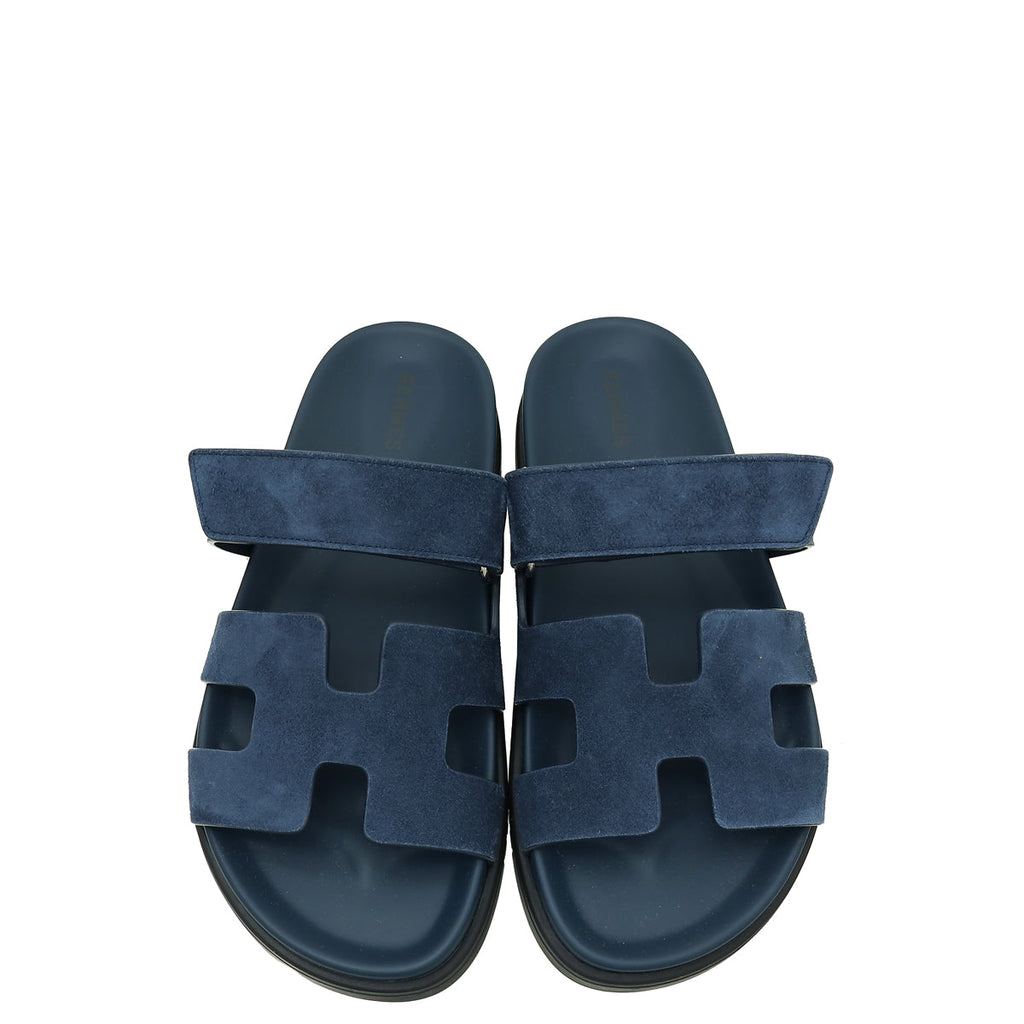Hermes Bleu Celeste Chypre Goatskin Sandal 37