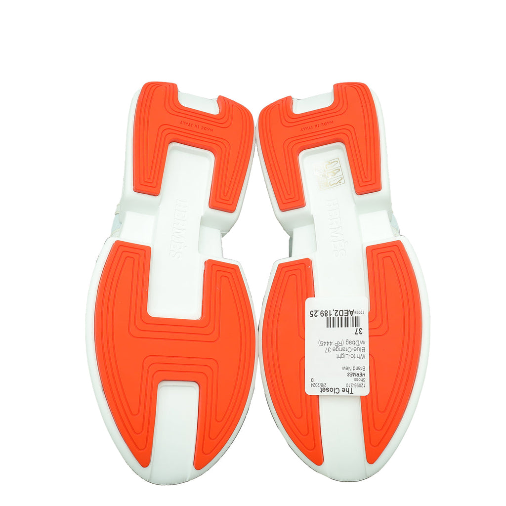 Hermes Tricolor Mesh Pique and Calfskin Giga Sneaker 37