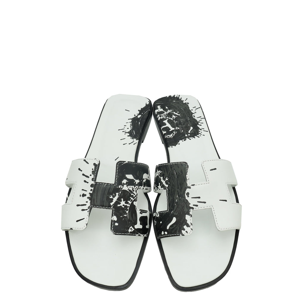 Hermes Bicolor Peinture Fraiche" Oran Sandals 37