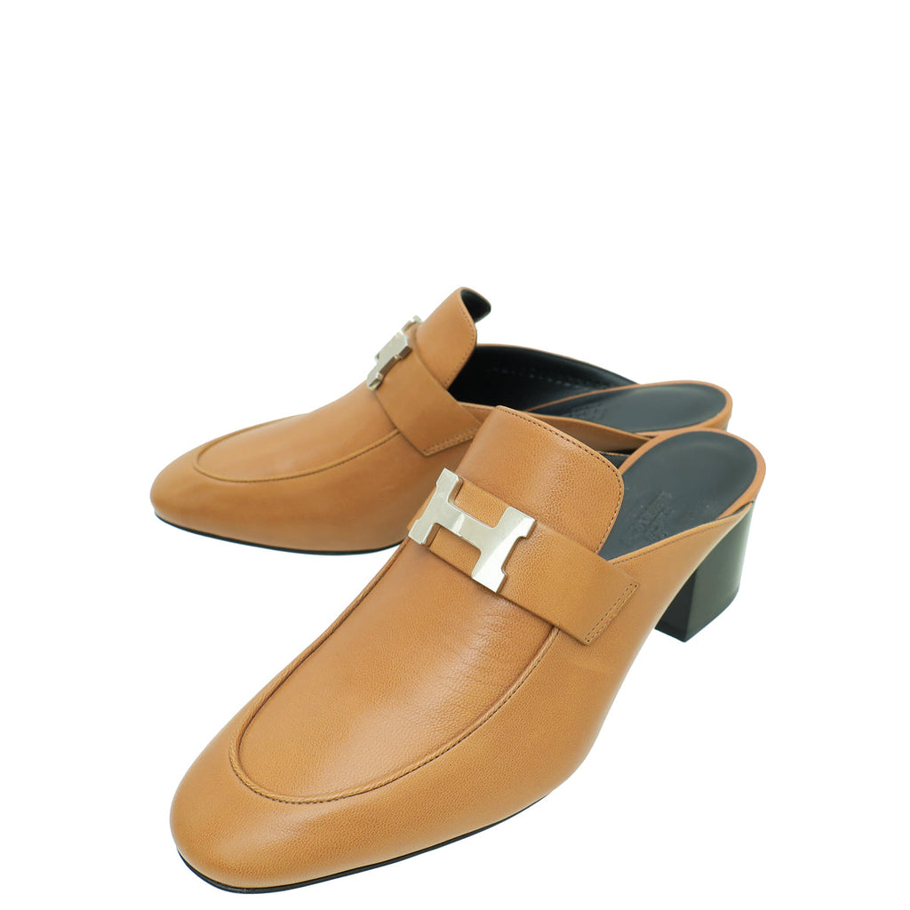 Hermes Taupe Paradis Mule 37