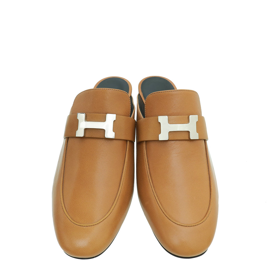 Hermes Taupe Paradis Mule 37