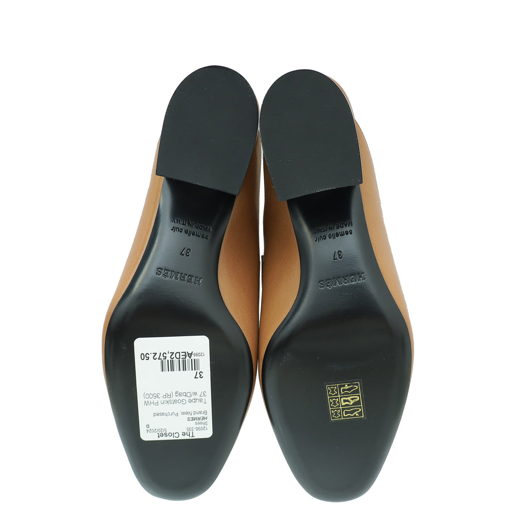 Hermes Taupe Paradis Mule 37