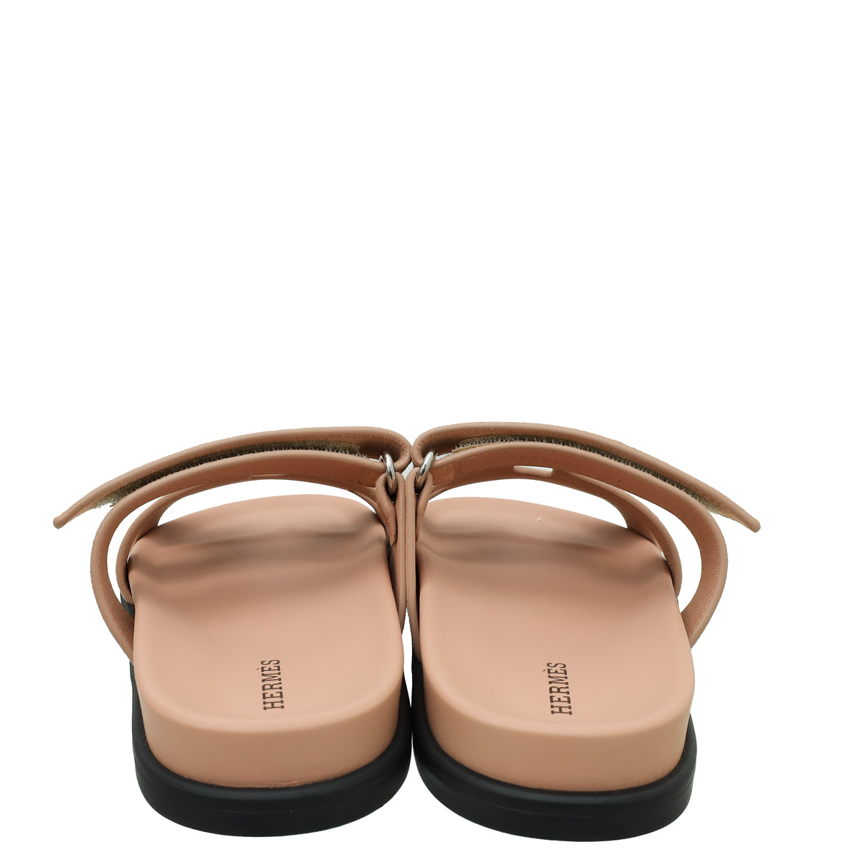 Hermes Rose Porcelain Suede Chypre Sandals 37