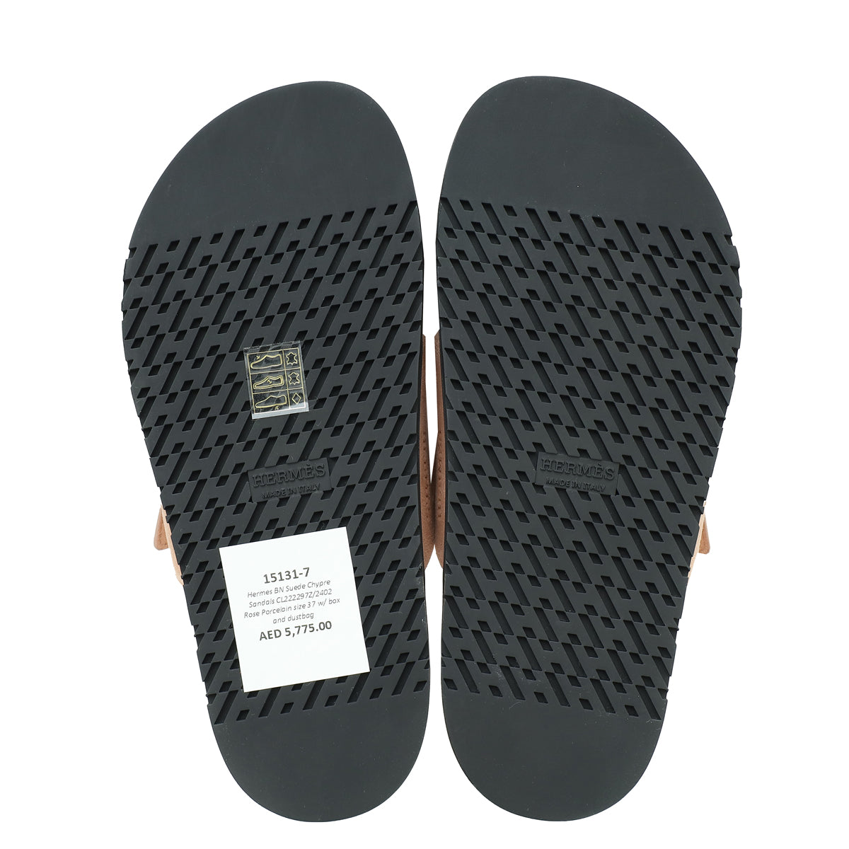Hermes Rose Porcelain Suede Chypre Sandals 37