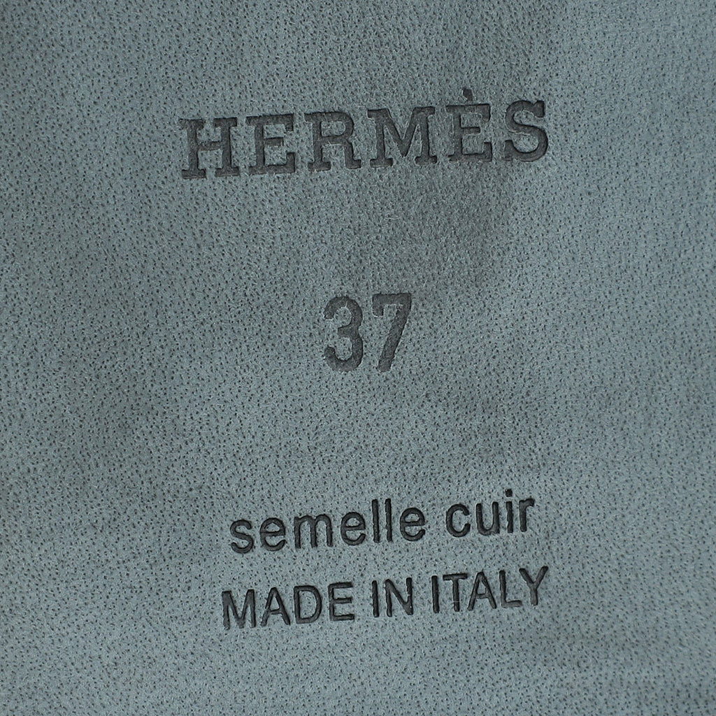 Hermes Noir Oran Sandals 37