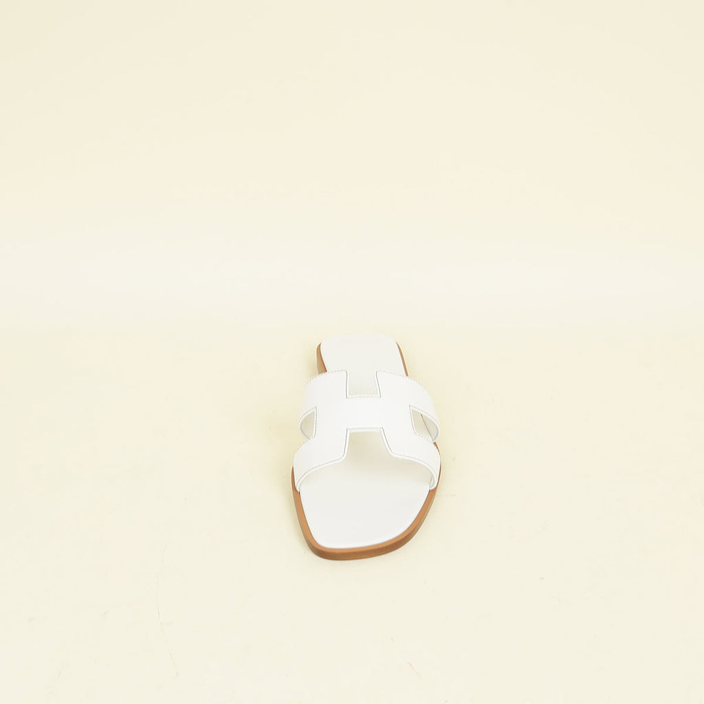 Hermes Blanc Oran Sandal 37