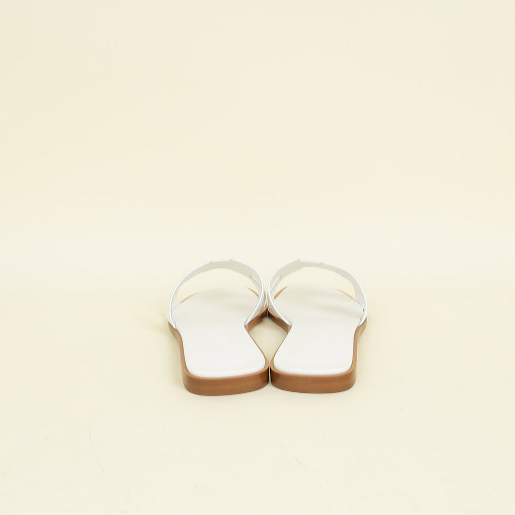 Hermes Blanc Oran Sandal 37
