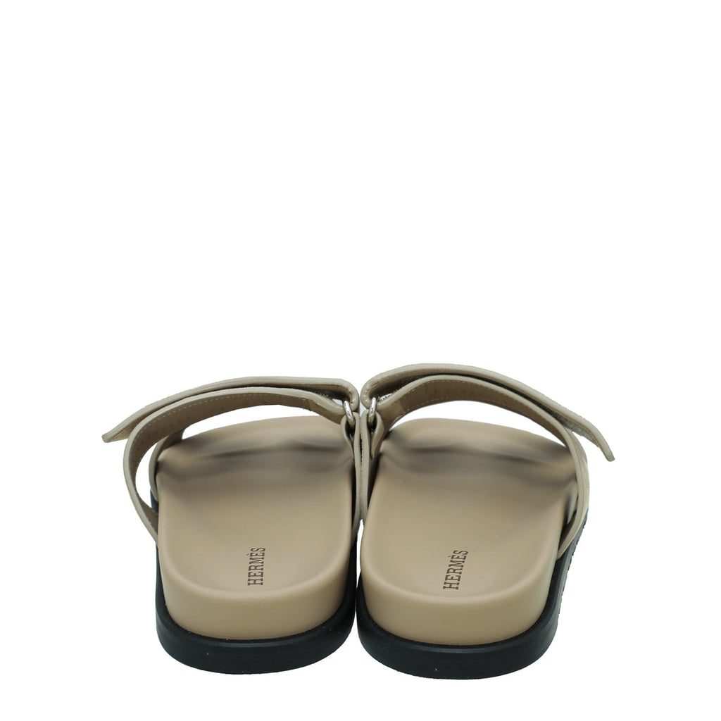 Hermes Beige Argile Chypre Sandals 37
